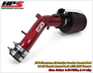 2003-2007 Honda Accord 2.4L (w/MAF Sensor) HPS Shortram Air Intake (Red)