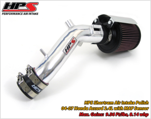 2003-2007 Honda Accord 2.4L (w/MAF Sensor) HPS Shortram Air Intake (Polished)