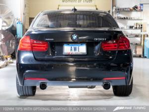 AWE Tuning - AWE Tuning BMW F3X 335i/435i Touring Edition Axle-Back Exhaust - Diamond Black Tips (102mm) 3010-33030 - Image 3