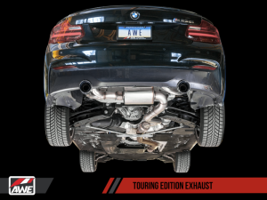 AWE Tuning - AWE Tuning BMW F22 M235i / M240i Touring Edition Axle-Back Exhaust - Diamond Black Tips (90mm) 3010-33038 - Image 4