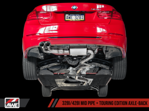 AWE Tuning - AWE Tuning BMW F3X 28i / 30i Touring Edition Axle-Back Exhaust Single Side - 80mm Black Tips 3010-23022 - Image 2