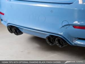 AWE Tuning - AWE Tuning BMW F8X M3/M4 Resonated SwitchPath Exhaust - Diamond Black Tips (102mm) 3415-43056 - Image 6