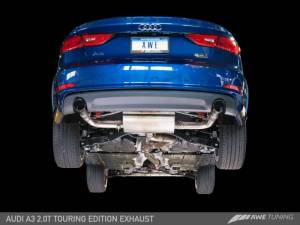 AWE Tuning - AWE Tuning Audi 8V A3 Touring Edition Exhaust - Dual Outlet Diamond Black 90 mm Tips 3015-32058 - Image 2