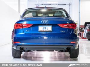 AWE Tuning - AWE Tuning Audi 8V A3 Touring Edition Exhaust - Dual Outlet Diamond Black 90 mm Tips 3015-32058 - Image 4