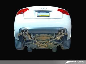 AWE Tuning - AWE Tuning Audi B7 A4 3.2L Touring Edition Quad Tip Exhaust - Polished Silver Tips 3040-42012 - Image 2