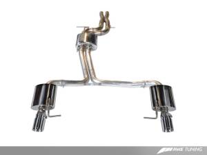 AWE Tuning - AWE Tuning Audi C7 A7 3.0T Touring Edition Exhaust - Dual Outlet Chrome Silver Tips 3015-32070 - Image 1