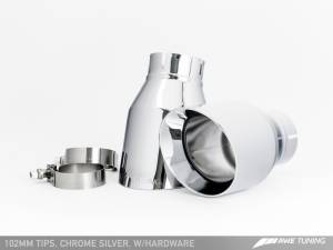 AWE Tuning - AWE Tuning Audi C7 A7 3.0T Touring Edition Exhaust - Dual Outlet Chrome Silver Tips 3015-32070 - Image 4