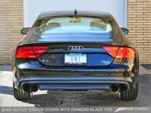 AWE Tuning - AWE Tuning Audi C7 A7 3.0T Touring Edition Exhaust - Quad Outlet Diamond Black Tips 3015-43078 - Image 1