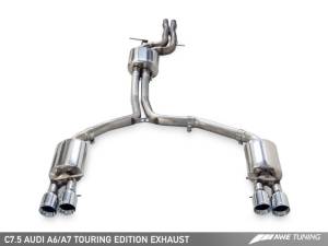 AWE Tuning - AWE Tuning Audi C7.5 A6 3.0T Touring Edition Exhaust - Quad Outlet Diamond Black Tips 3015-43076 - Image 1