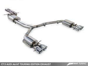 AWE Tuning - AWE Tuning Audi C7.5 A6 3.0T Touring Edition Exhaust - Quad Outlet Diamond Black Tips 3015-43076 - Image 2