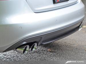 AWE Tuning - AWE Tuning Audi B8 A4 3.2L Touring Edition Exhaust - Quad 90mm (3.54in) Diamond Black Tips 3015-43018 - Image 3