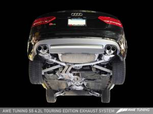 AWE Tuning - AWE Tuning Audi B8 S5 4.2L Touring Edition Exhaust System - Diamond Black Tips 3015-42026 - Image 2