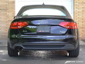 AWE Tuning - AWE Tuning Audi B8 A4 Touring Edition Exhaust - Single Side Polished Silver Tips 3015-22010 - Image 2
