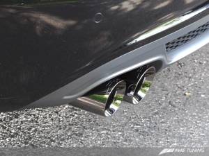 AWE Tuning - AWE Tuning Audi B8 A4 Touring Edition Exhaust - Single Side Polished Silver Tips 3015-22010 - Image 3