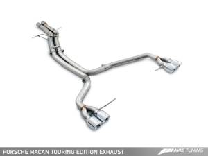 AWE Tuning Porsche Macan Touring Edition Exhaust System - Chrome Silver 102mm Tips 3015-42068