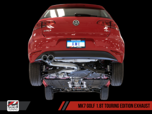 AWE Tuning - AWE Tuning VW MK7 Golf 1.8T Touring Edition Exhaust w/Diamond Black Tips (90mm) 3015-23044 - Image 2