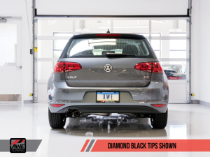 AWE Tuning - AWE Tuning VW MK7 Golf 1.8T Touring Edition Exhaust w/Diamond Black Tips (90mm) 3015-23044 - Image 3