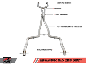 AWE Tuning Mercedes-Benz W205 AMG C63/S Sedan Track Edition Exhaust System (no tips) 3020-31014