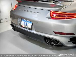 AWE Tuning - AWE Tuning Porsche 991.1 Turbo Performance Exhaust and High-Flow Cats - Black Quad Tips 3015-43044 - Image 3