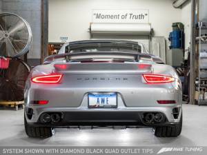 AWE Tuning - AWE Tuning Porsche 991.1 Turbo Performance Exhaust and High-Flow Cats - Black Quad Tips 3015-43044 - Image 4