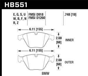 Hawk Performance - DscBrkPad HB551Z.748 - Image 8