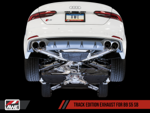 AWE Tuning - AWE Tuning Audi B9 S5 Sportback Track Edition Exhaust - Non-Resonated (Silver 90mm Tips) 3010-42066 - Image 1