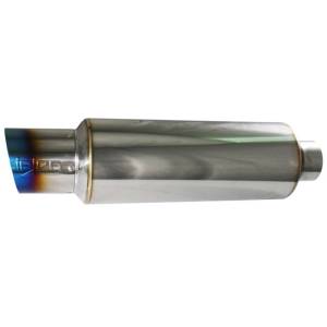 Injen - Injen 2 3/8 Universal Muffler w/Titanium burnt rolled Tip and stainless steel resonated inner wall SES225TT - Image 1