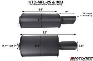 K-Tuned - K-Tuned Universal Muffler - Long (Wrinkle Black) - Image 4