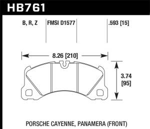 Hawk Performance - Hawk 10-13 Porsche Panamera / 15-17 Porsche Macan Turbo HPS 5.0 Front Brake Pads HB761B.593 - Image 6