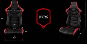 Braum - Braum Elite Series Racing Seats (Black and Red) ?? Pair - Image 5