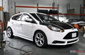Seibon - 2012-2013 Ford Focus Seibon Carbon Fiber Hood - RS Style - Image 7