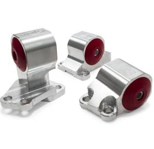 1992-1995 Honda Civic Innovative Billet Conversion Engine Mount Kit (B/D-Series/Manual/Auto 2 Manual/Hydro) - 95A RED (2 Bolt Timing Belt Post, Black Anodized)