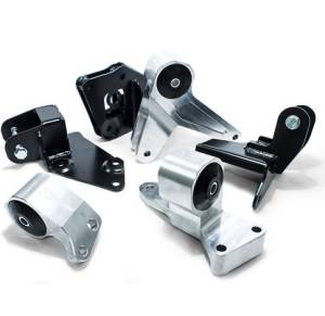1996-2000 Honda Civic Billet Conversion Engine Mount Kit, Aluminum (K-Series/Manual) - 75A BLK (Silver)