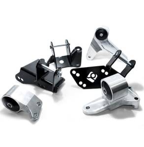 1996-2000 Honda Civic Billet Conversion Mount Kit, Aluminum (K-Series/ Manual/EG Subframe) - 95A DK RED (Silver)