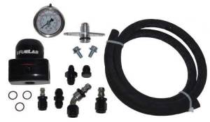 1989-1994 1G DSM MAPerformance AFPR Install Kit with Regular Fuelab Black/Black Color Regulator - Lightweight Braided Fuel Line