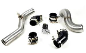 MAPerformance - 2015+ Ford Mustang Ecoboost MAPerformance Intercooler Charge Pipe Upgrade Kit with HKS BOV - Wrinkle Black - Image 1