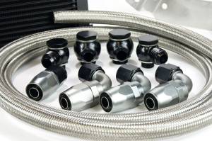 MAPerformance - 2008-2015 Mitsubishi Evo X MAPerformance Rev2 Oil Cooler Kit with Mounting Brackets - Lightweight Braided Hose - Image 2