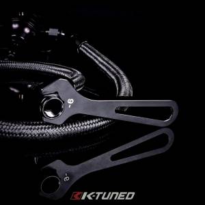 K-Tuned - 1991-2000 Honda Civic EG/EK and 1994-2001 Acura Integra DC2 K-Tuned 6AN Fuel System Center Feed Lines/Filter/Raw(Brushed) Rail/ FPR/Gauge/Wrench - Image 3
