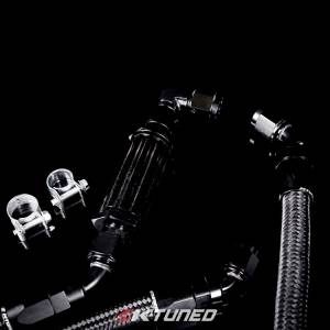 K-Tuned - 1991-2000 Honda Civic EG/EK and 1994-2001 Acura Integra DC2 K-Tuned 6AN Fuel System Center Feed Lines/Filter/Raw(Brushed) Rail/ FPR/Gauge/Wrench - Image 5