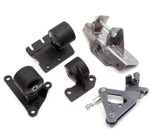 1988-1991 Honda Civic Innovative H-Series Steel Mounts 95A Dark Red Bushings (Manual Hydro Actuator)