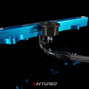 K-Tuned - K-Tuned Center Mount Fuel Rail Fitting - Gauge and 6AN Ports (Fittings and Gauge) - Image 2