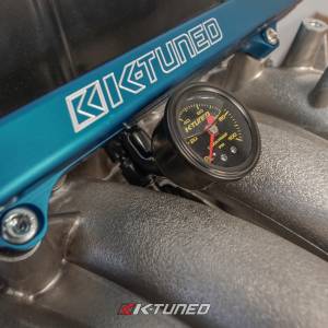 K-Tuned - K-Tuned Center Mount Fuel Rail Fitting - Gauge and 6AN Ports (Fittings and Gauge) - Image 3