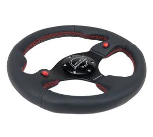 NRG Innovations - NRG Innovations 320mm Steering Wheel - Black Leather w/ Dual Buttons - Image 3