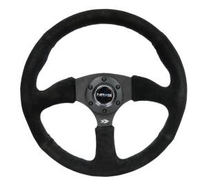 NRG Innovations - NRG Innovations 350mm Sport Suede Racing ( 2.5" Deep) Comfort Grip, 5mm thick matte black spoke - Image 1