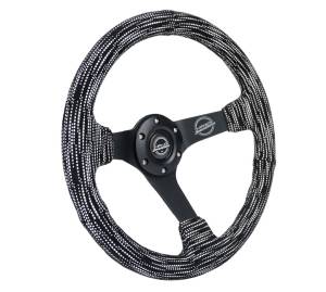 NRG Innovations - NRG Innovations Steering Wheel (350mm / 3in. Deep) Microfiber / Black Stitch w/ 5mm Matte Black Spokes - Image 2