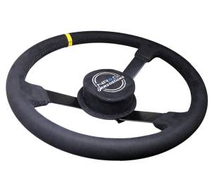 NRG Innovations - NRG Innovations Steering Wheel (380mm) Nascar/ Alcantara 3 Spoke w/ NRG Logo/ Removable Crushed Pad - Image 3