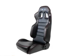 NRG Innovations - NRG Reclinable Racing Seats (Pair) Black Leather w/NRG Logo Red Stitch - Image 1