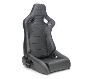 NRG Innovations - NRG Omega Reclinable Racing Seat (Pair) Black with Black Carbon Vinyl Back - Image 1