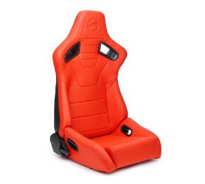 NRG Innovations - NRG Omega Reclinable Racing Seat (Pair) Red with Black Carbon Vinyl Back - Image 1