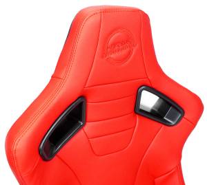 NRG Innovations - NRG Omega Reclinable Racing Seat (Pair) Red with Black Carbon Vinyl Back - Image 2